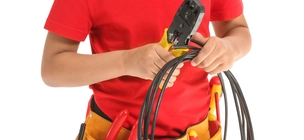 electrician cutting cable