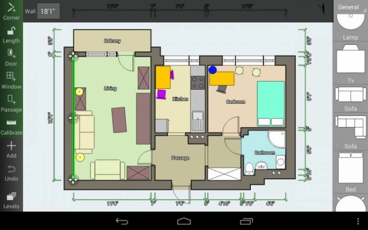 Screenshot of the floor plan creator app.
