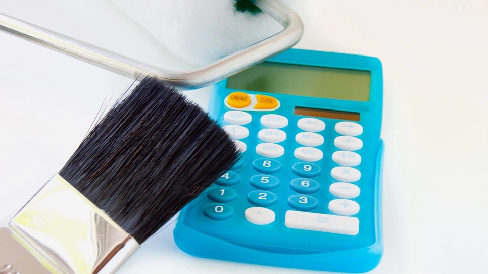 calculator and painting accessories