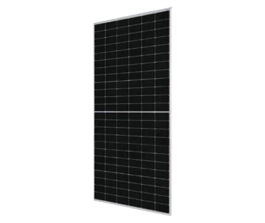 A JA Solar 550W half-cell solar panel stands isolated on a white background.