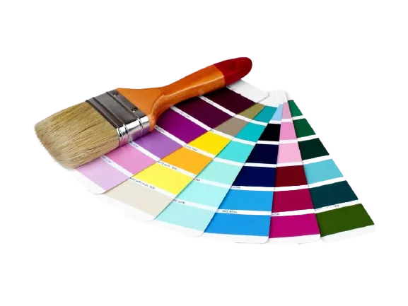 Colour wheel with a paintbrush